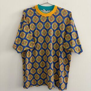 Vintage Gitano Mens XL Geometric Medallion T-Shirt Multicolor Cotton Israel
